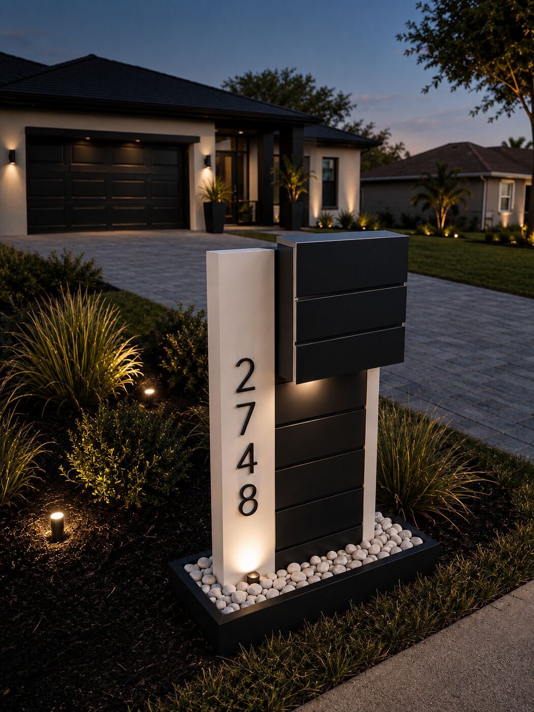 AL Home & Design wood mailbox detail